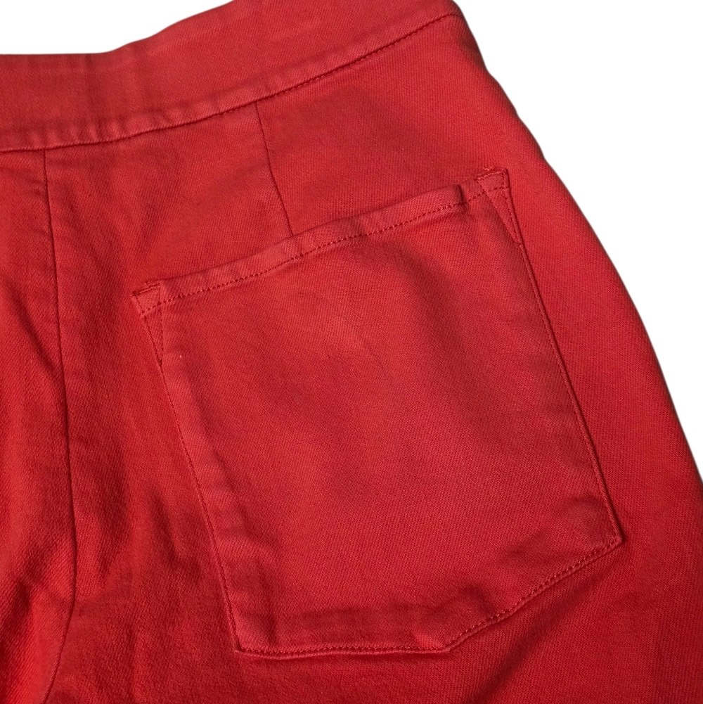 Alice + Olivia Red High-Waist Flare Jeans - Picture 14 of 15